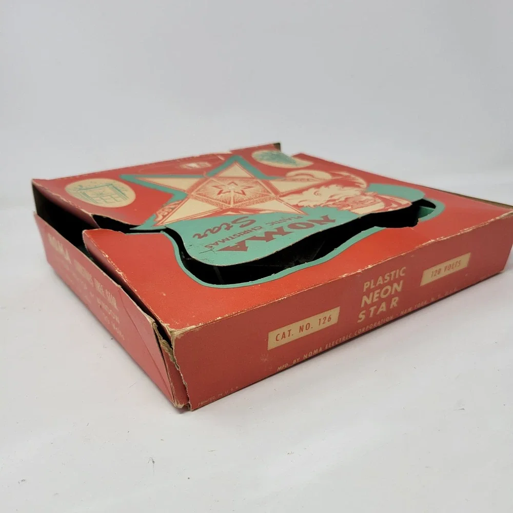 Vintage NOMA Plastic Christmas Star Tree Topper MCM Original Box